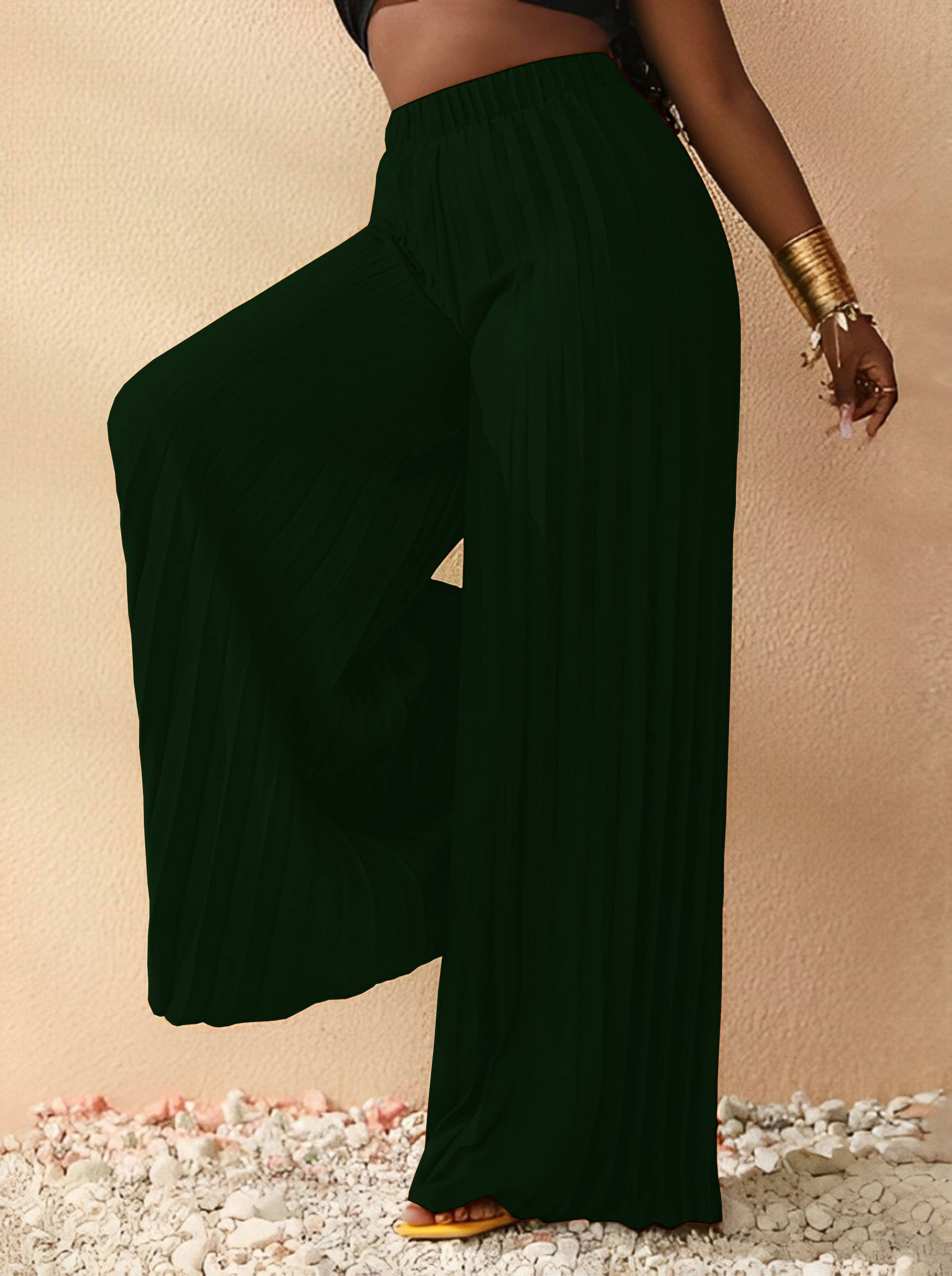     			Lecowar Pack of 1 Polyester Straight Women's Palazzos ( Green )