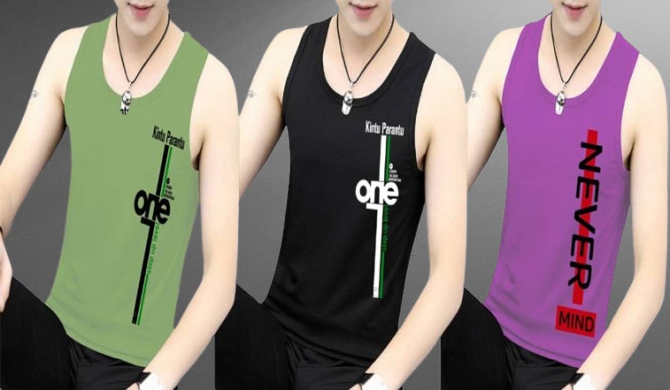     			Lecowar Pack of 3 Polyester Gym Vest For Men ( Multicolor13 )