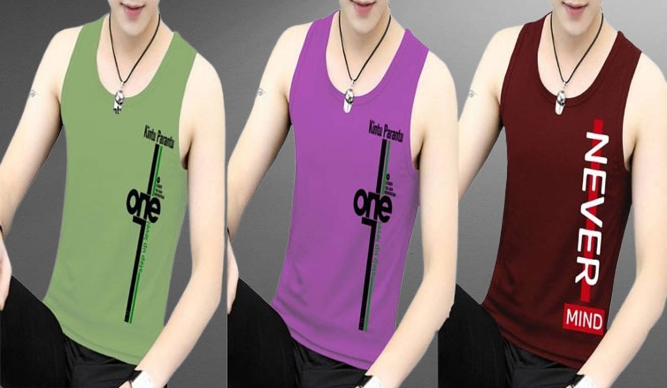     			Lecowar Pack of 3 Polyester Gym Vest For Men ( Multicolor14 )