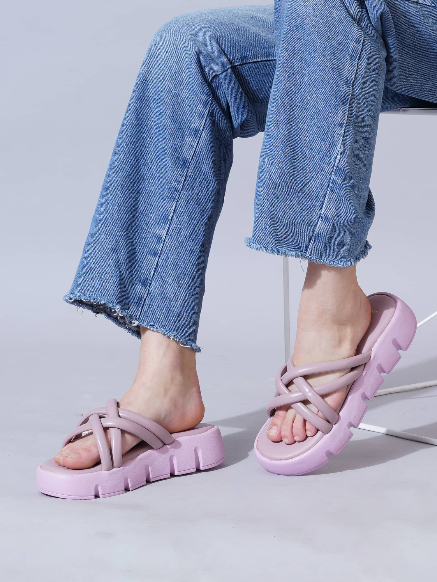     			PLANET WALK Lavender Women's Slip On Heels