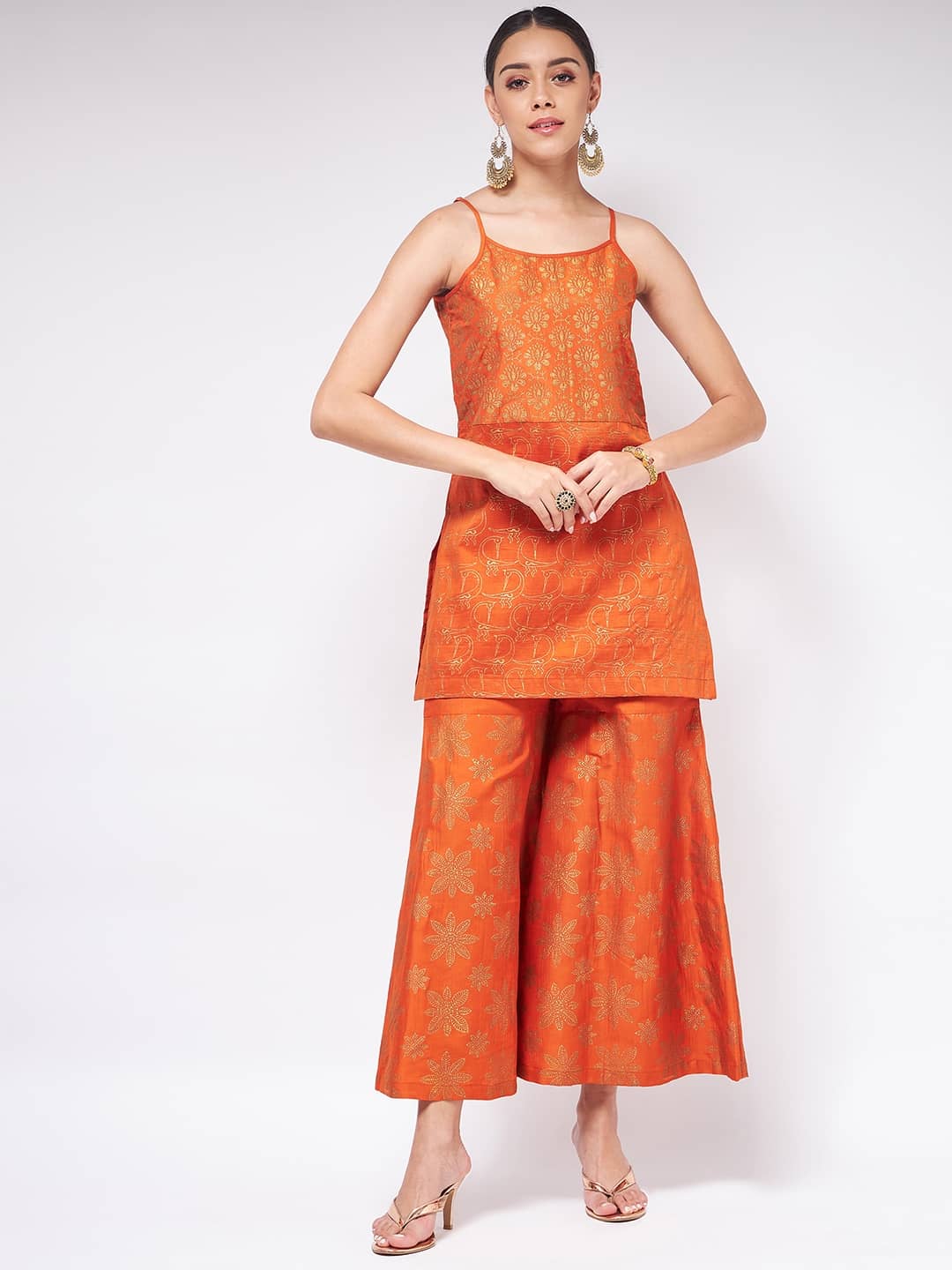 Pannkh Polyester Self Design Kurti With Pants Women's Stitched Salwar Suit - Multicoloured ( Pack of 1 )