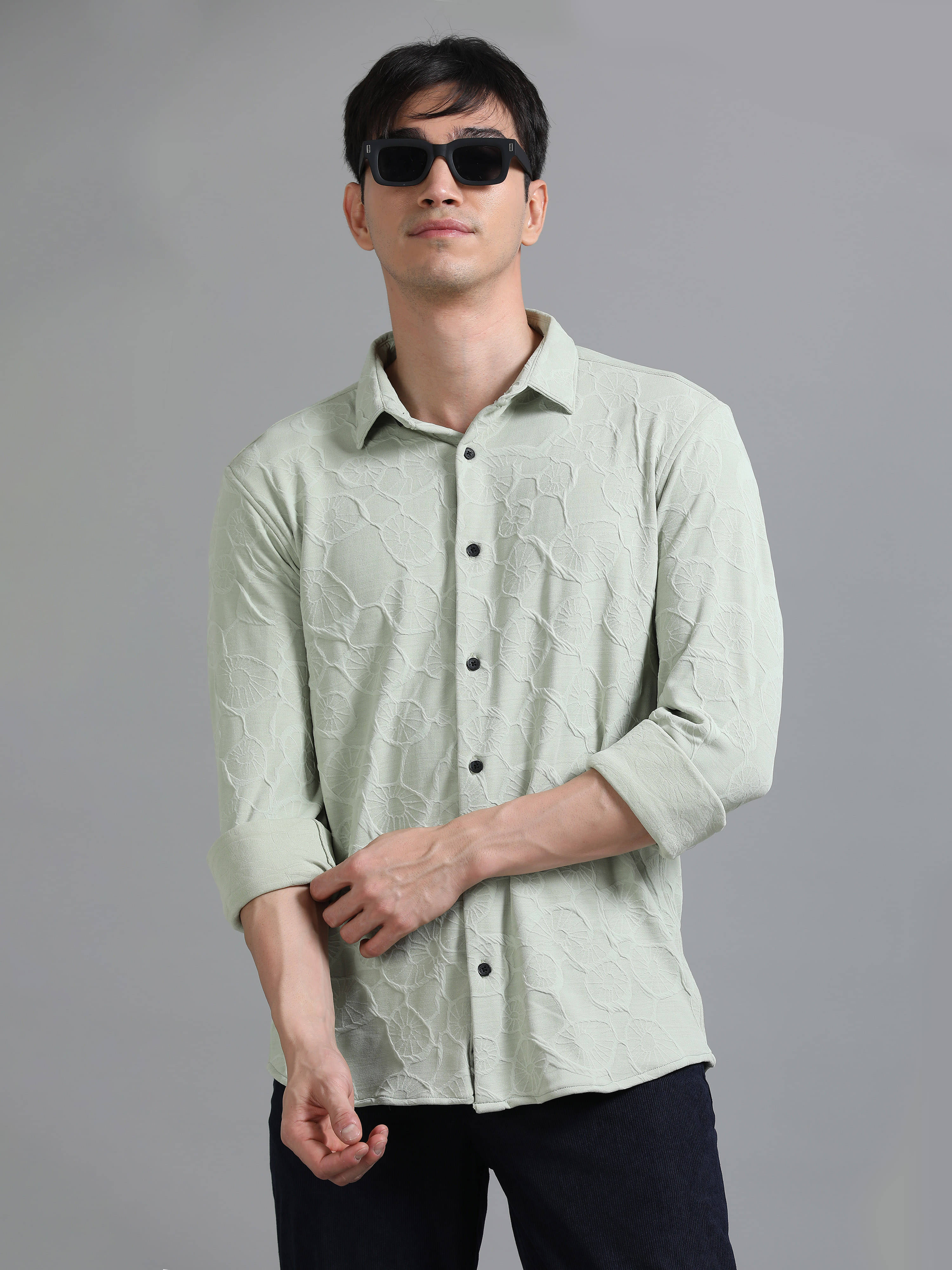 Paul Street Polyester Relaxed Fit Self Design Full Sleeves Men's Casual Shirt - Green ( Pack of 1 ) Paul Street Polyester Relaxed Fit Self Design Full Sleeves Men's Casual Shirt - Green ( Pack of 1 )