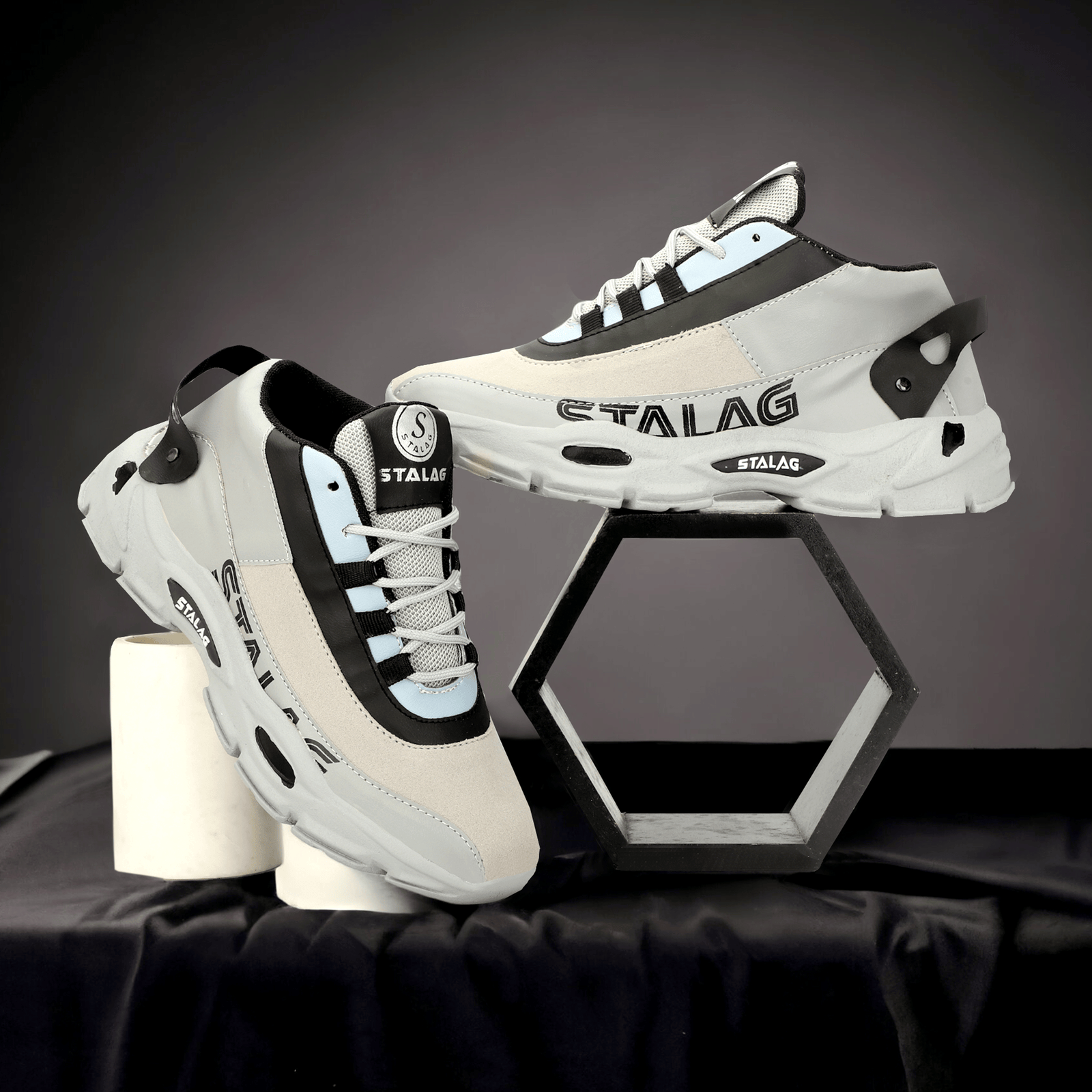     			STALAG Running Shoes For Men Grey Men's Lifestyle Shoes