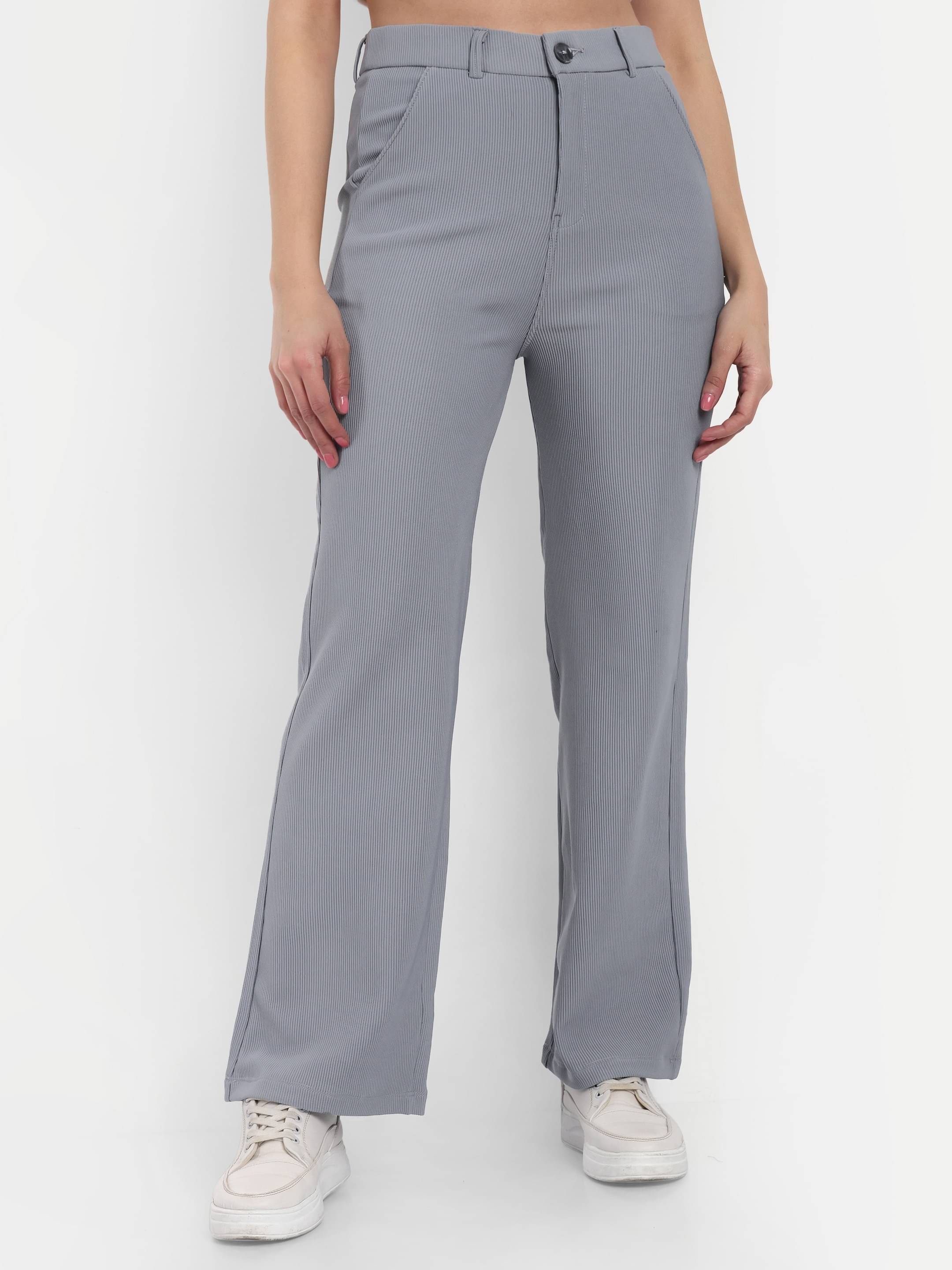     			Broadstar Pack of 1 Corduroy Straight Women's Casual Pants ( Grey )