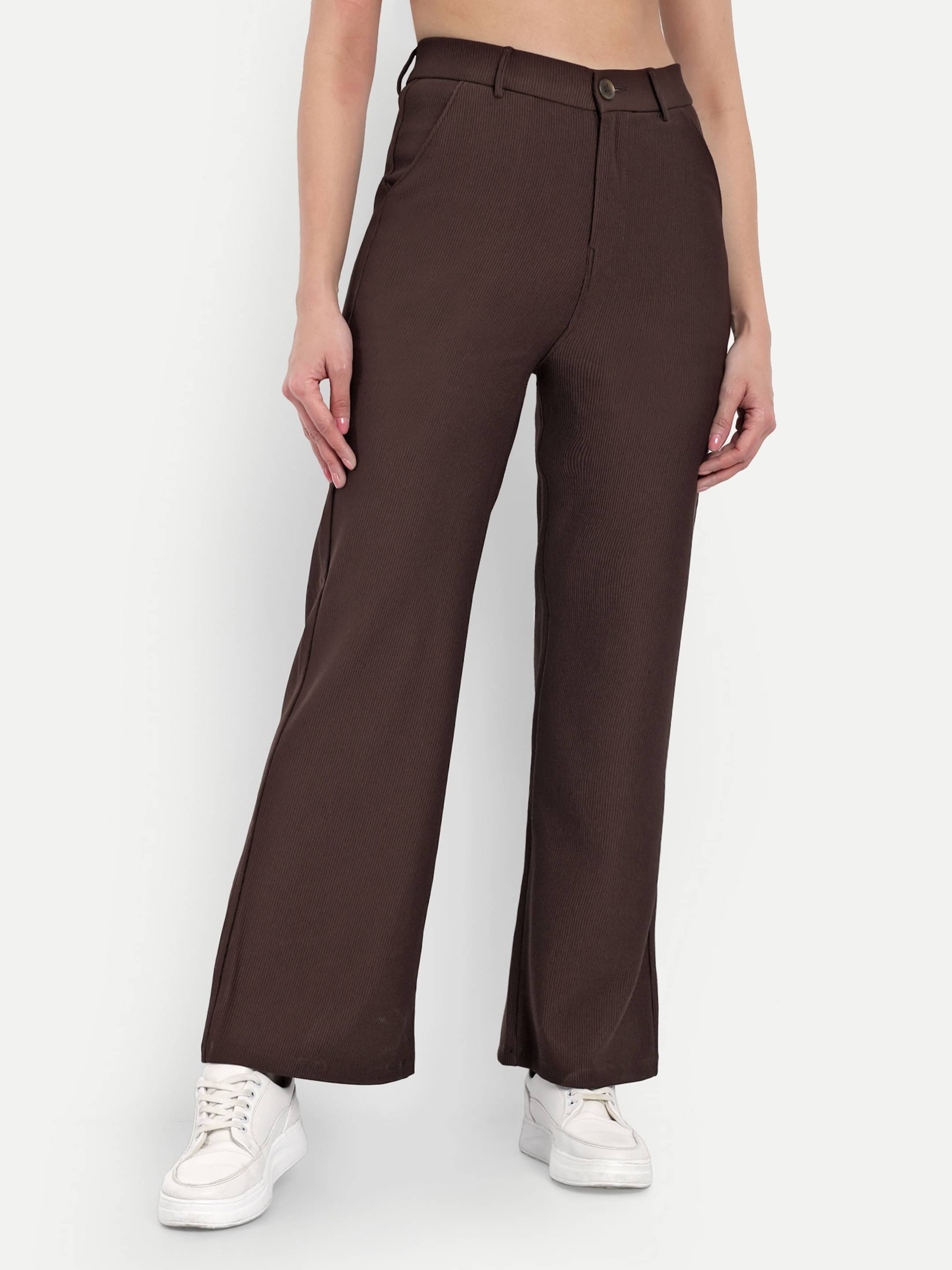     			Broadstar Pack of 1 Corduroy Straight Women's Casual Pants ( Brown )