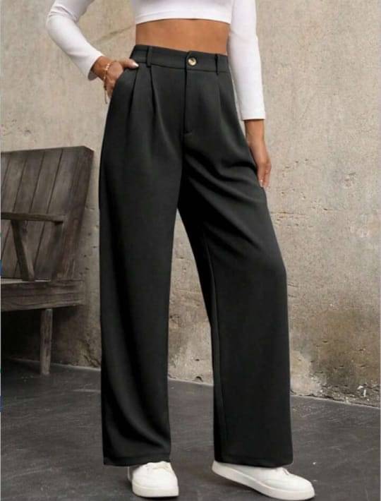     			Broadstar Pack of 1 Polyester Baggy Women's Casual Pants ( Dark Grey )