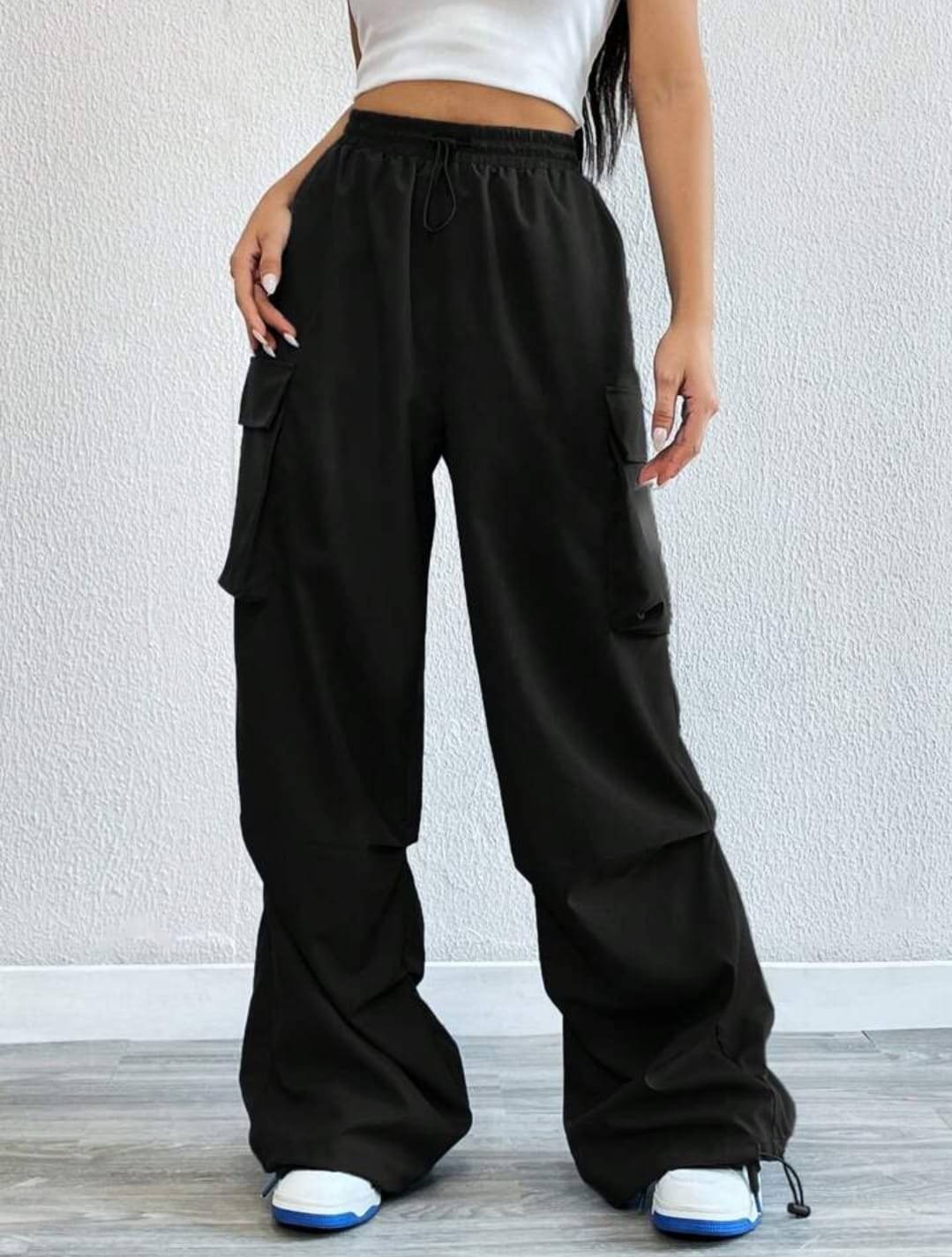     			Broadstar Pack of 1 Polyester Baggy Women's Cargo Pants ( Black )