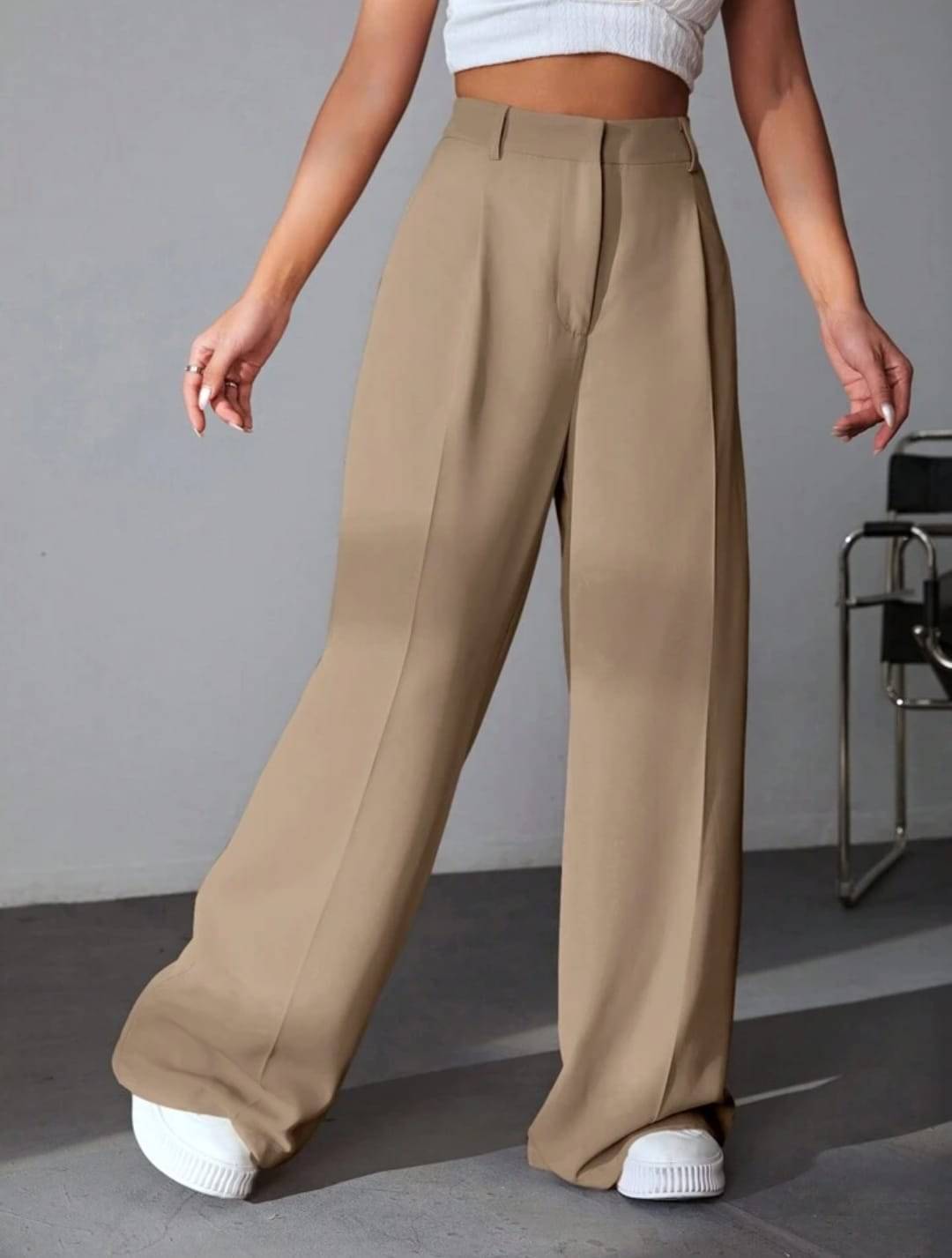     			Broadstar Pack of 1 Polyester Baggy Women's Casual Pants ( Beige )