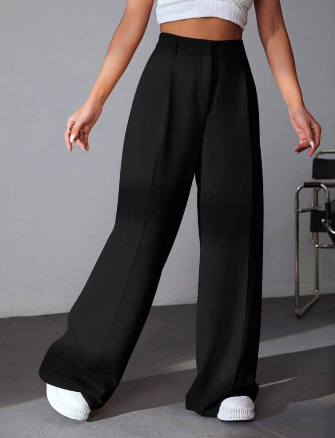 Broadstar Pack of 1 Polyester Baggy Women's Casual Pants ( Black ) - Trousers | Buy online on ZillyBuy