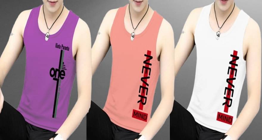 Kintu Parantu Pack of 3 Polyester Gym Vest For Men ( Multicolor6 )     			Kintu Parantu Pack of 3 Polyester Gym Vest For Men ( Multicolor6 )