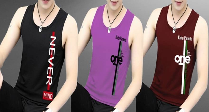     			Kintu Parantu Pack of 3 Polyester Gym Vest For Men ( Multicolor4 )