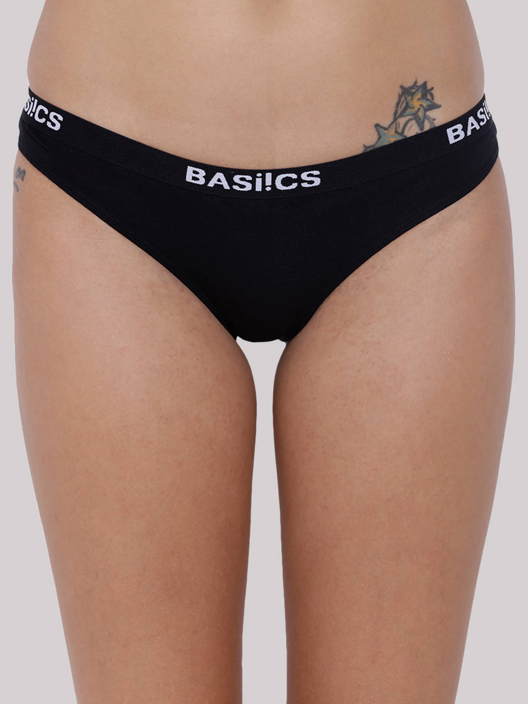 BASIICS By La Intimo Pack of 1 Cotton Lycra Bikini For Women ( Black ) BASIICS By La Intimo Pack of 1 Cotton Lycra Bikini For Women ( Black )