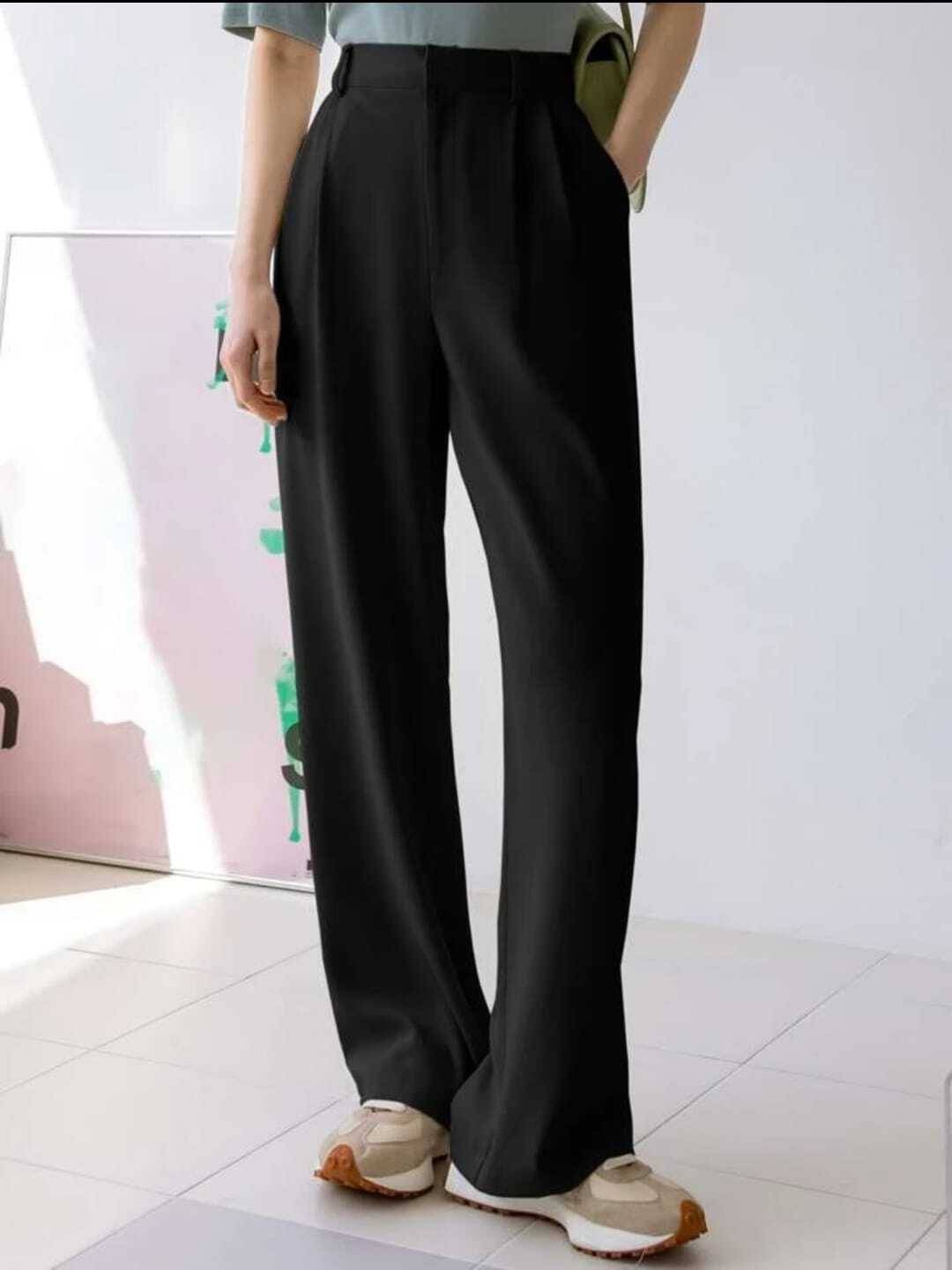     			Broadstar Pack of 1 Polyester Baggy Women's Casual Pants ( Black )