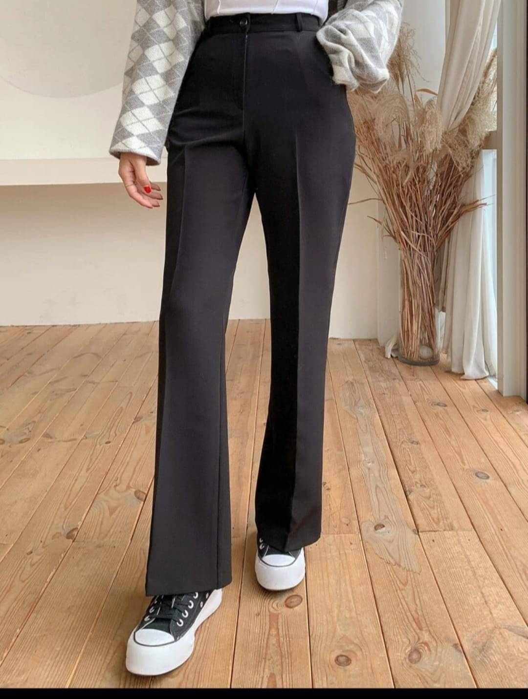     			Broadstar Pack of 1 Polyester Straight Women's Casual Pants ( Black )