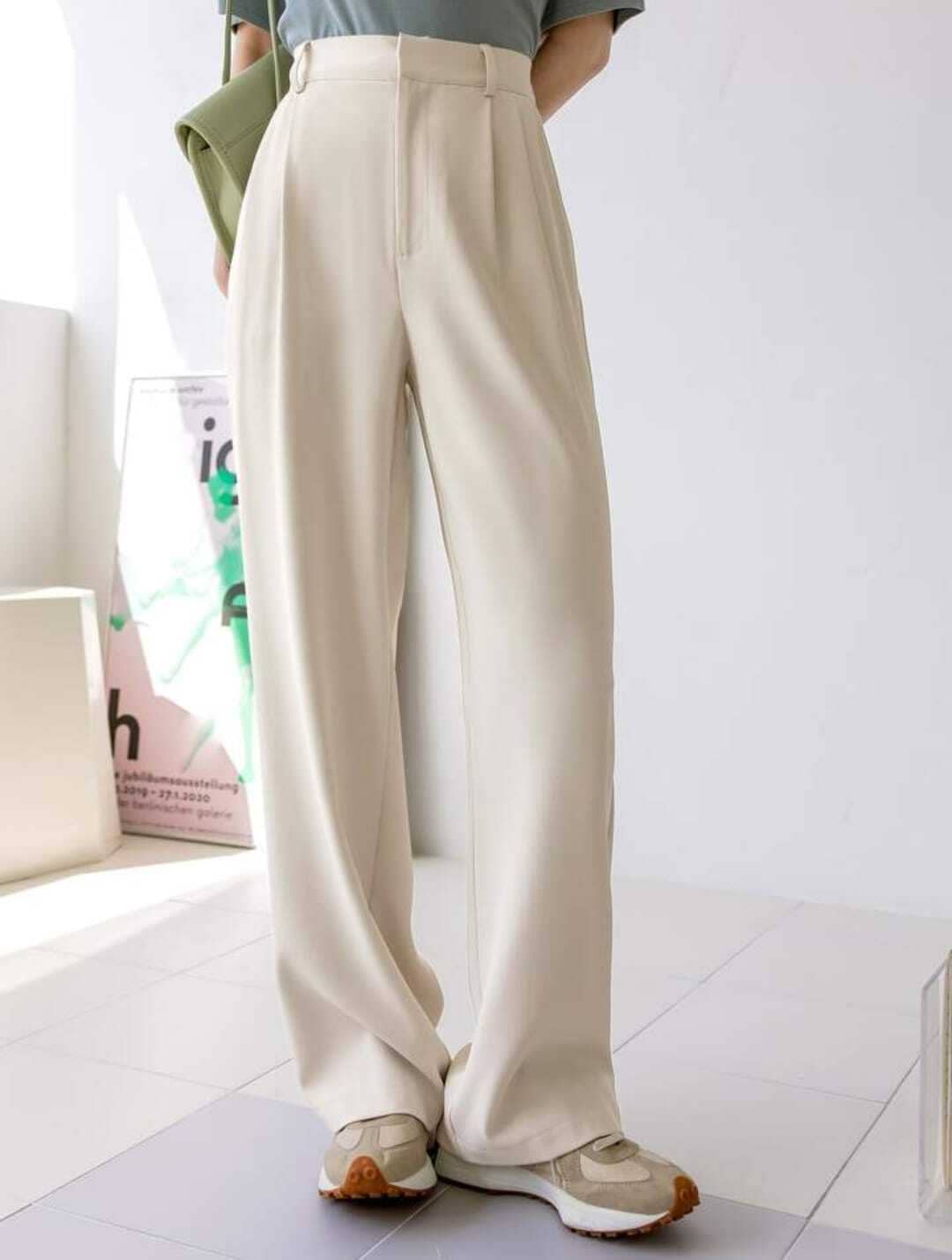 Broadstar Pack of 1 Polyester Baggy Women's Casual Pants ( Beige ) - Trousers | Buy online on ZillyBuy