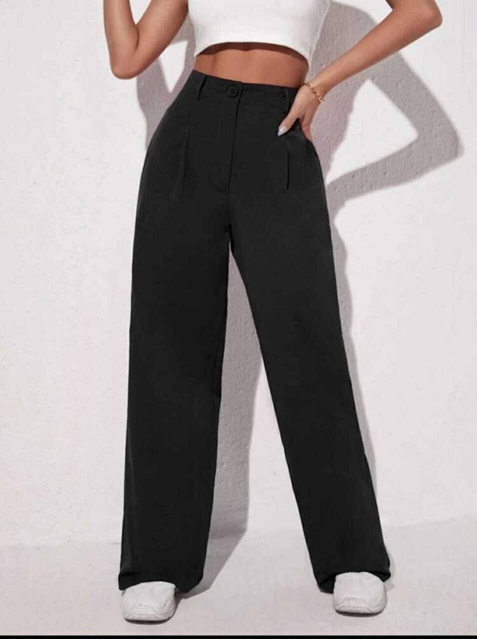     			Broadstar Pack of 1 Polyester Straight Women's Casual Pants ( Black )