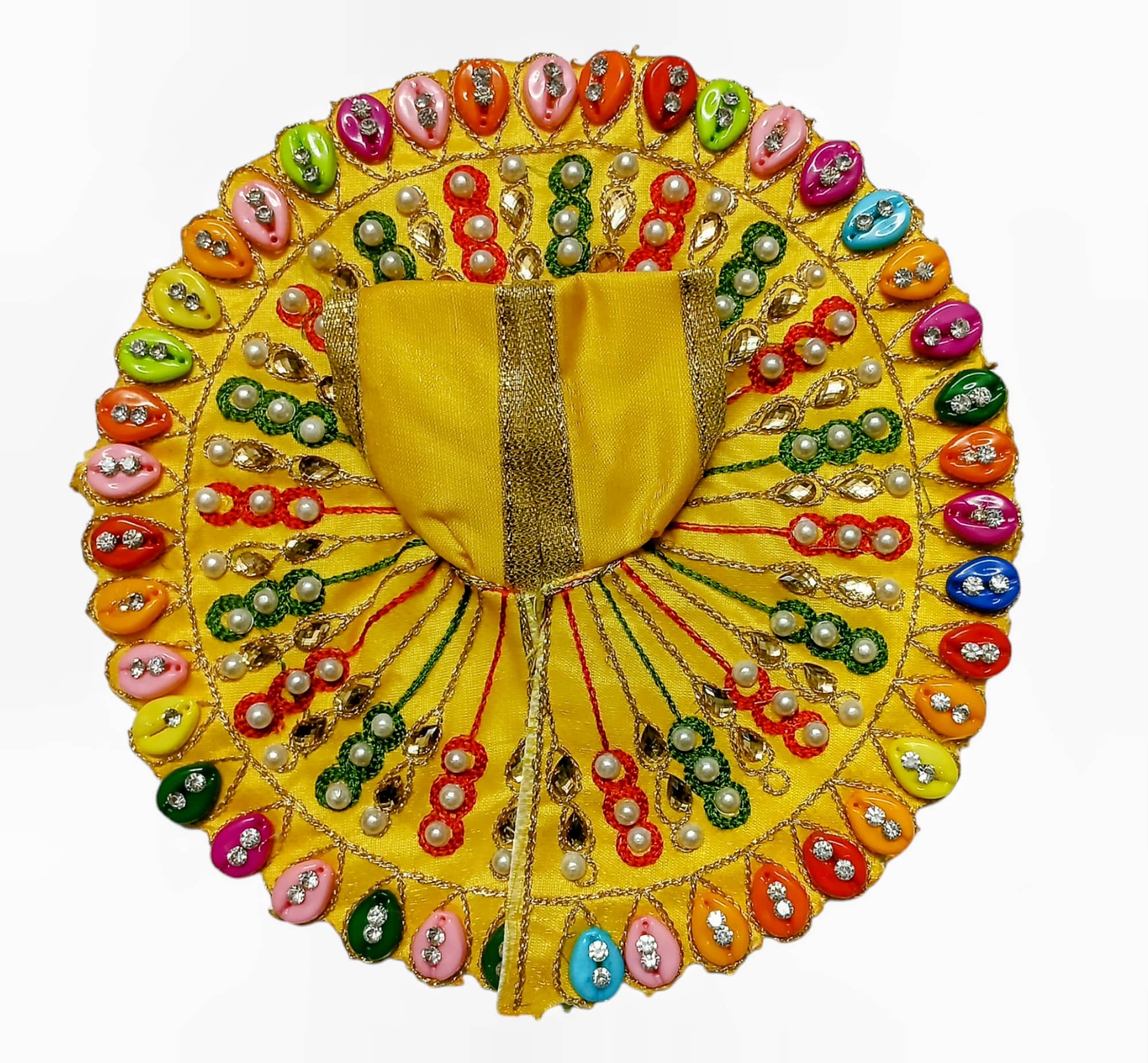 Cherry Tree Laddu Gopal Yellow Silk Dress ( Pack of 1 )