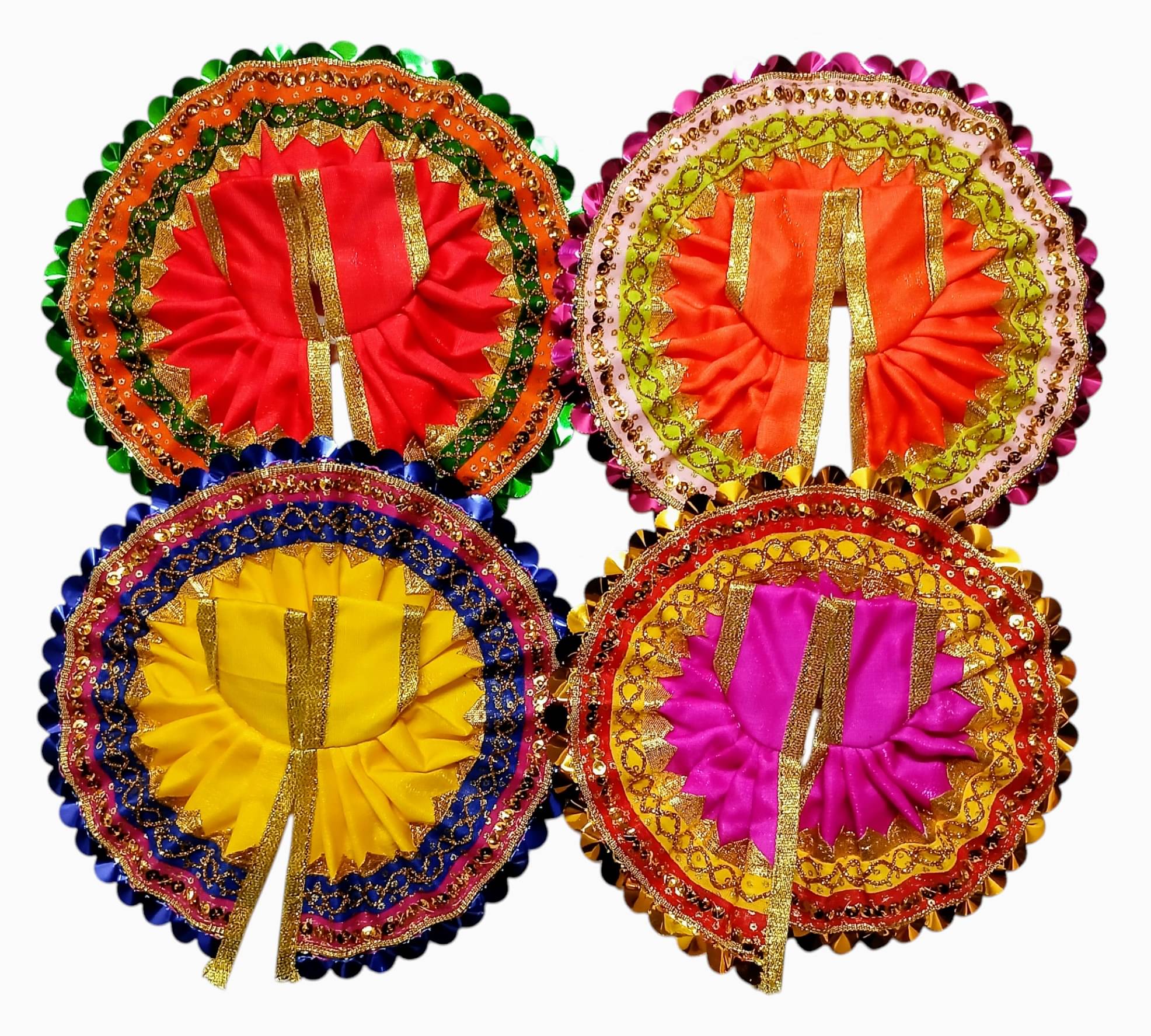     			Cherry Tree Radha Krisha Multicolor Silk Dress ( Pack of 4 )