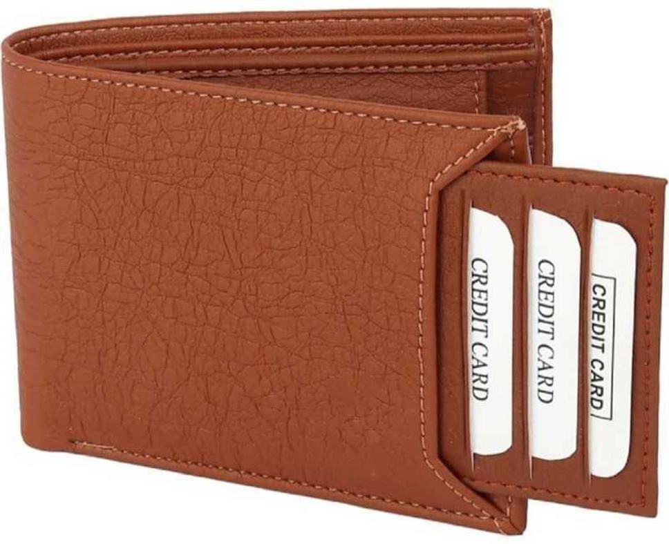     			Classic World 100% Leather Solid Men's RFID Wallet With 6 Slots For Card ( Tan , Pack of 1 )