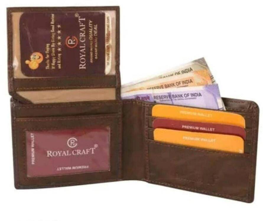     			Classic World PU Printed Men's RFID Wallet With 10 Slots For Card ( Brown , Pack of 1 )