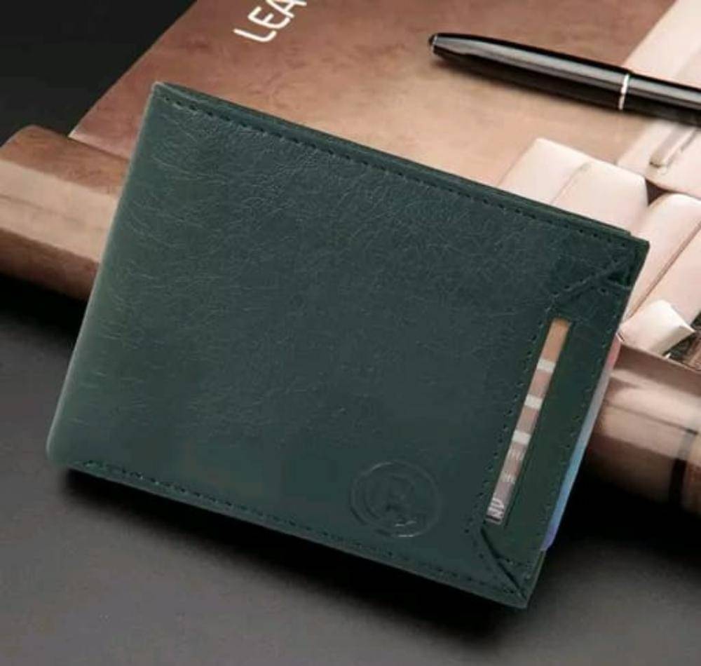     			Classic World PU Printed Men's RFID Wallet With 10 Slots For Card ( Green , Pack of 1 )