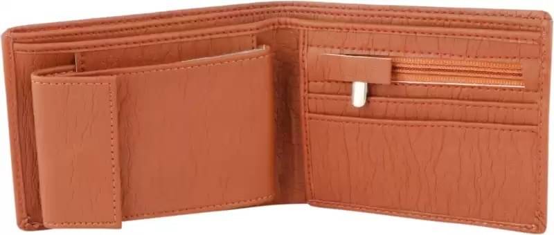     			Classic World PU Printed Men's RFID Wallet With 10 Slots For Card ( Tan , Pack of 1 )