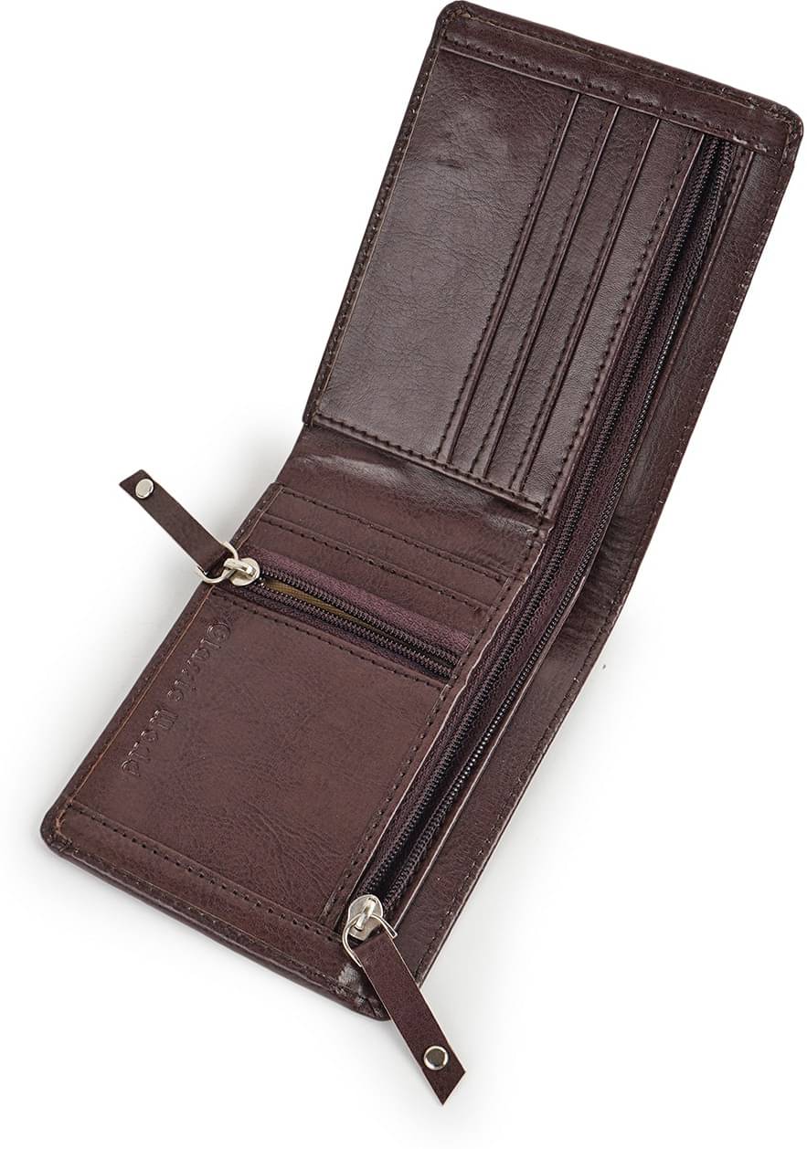     			Classic World PU Printed Men's RFID Wallet With 6 Slots For Card ( Brown , Pack of 1 )