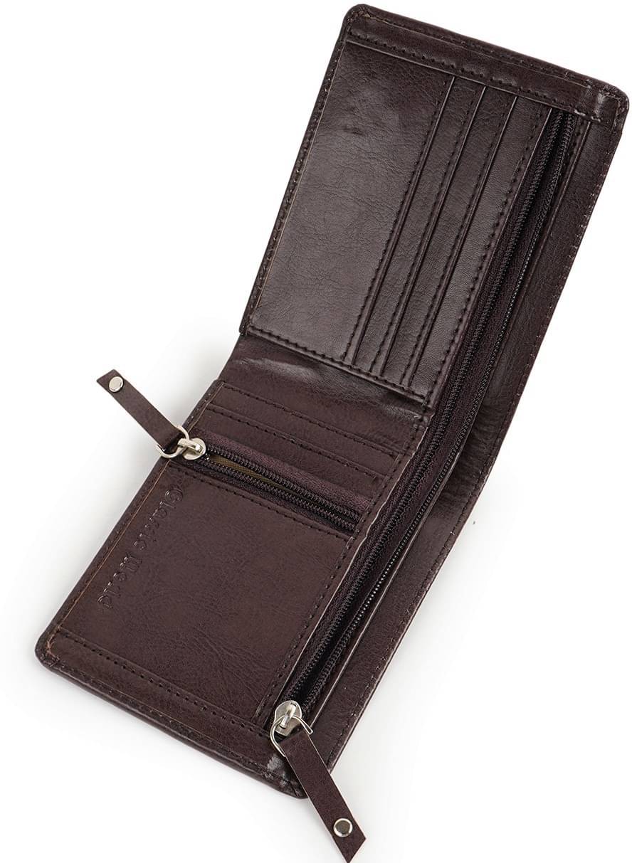     			Classic World PU Printed Men's RFID Wallet With 6 Slots For Card ( Brown , Pack of 1 )