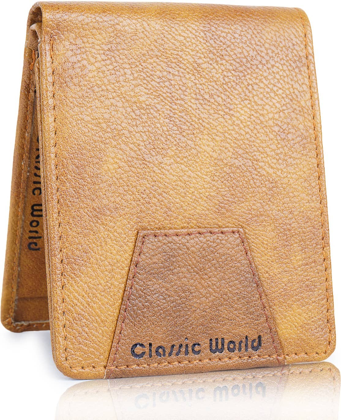 Classic World PU Printed Men's RFID Wallet With 9 Slots For Card ( Tan , Pack of 1 ) - Handbags | Buy online on ZillyBuy