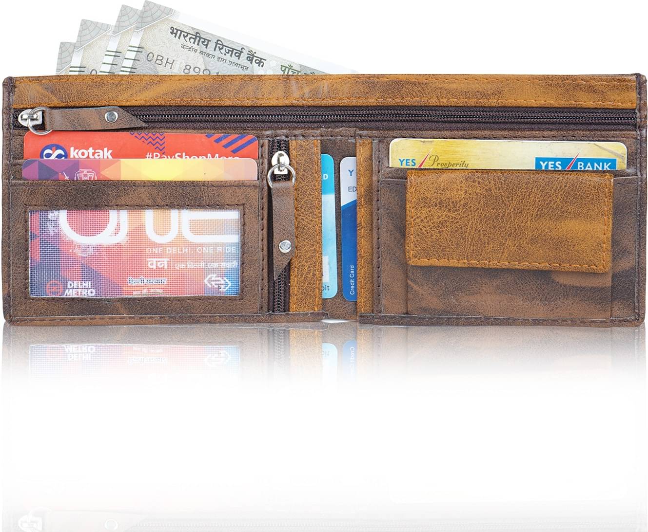     			Classic World PU Printed Men's RFID Wallet With 6 Slots For Card ( Brown , Pack of 1 )