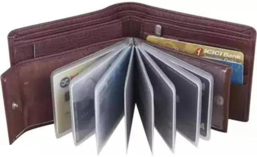     			Classic World PU Printed Men's RFID Wallet With 10 Slots For Card ( Brown , Pack of 1 )