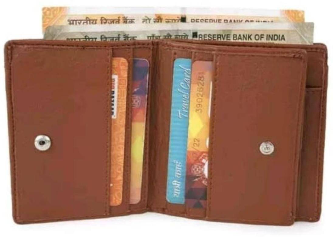     			Classic World PU Printed Men's RFID Wallet With 10 Slots For Card ( Brown , Pack of 1 )
