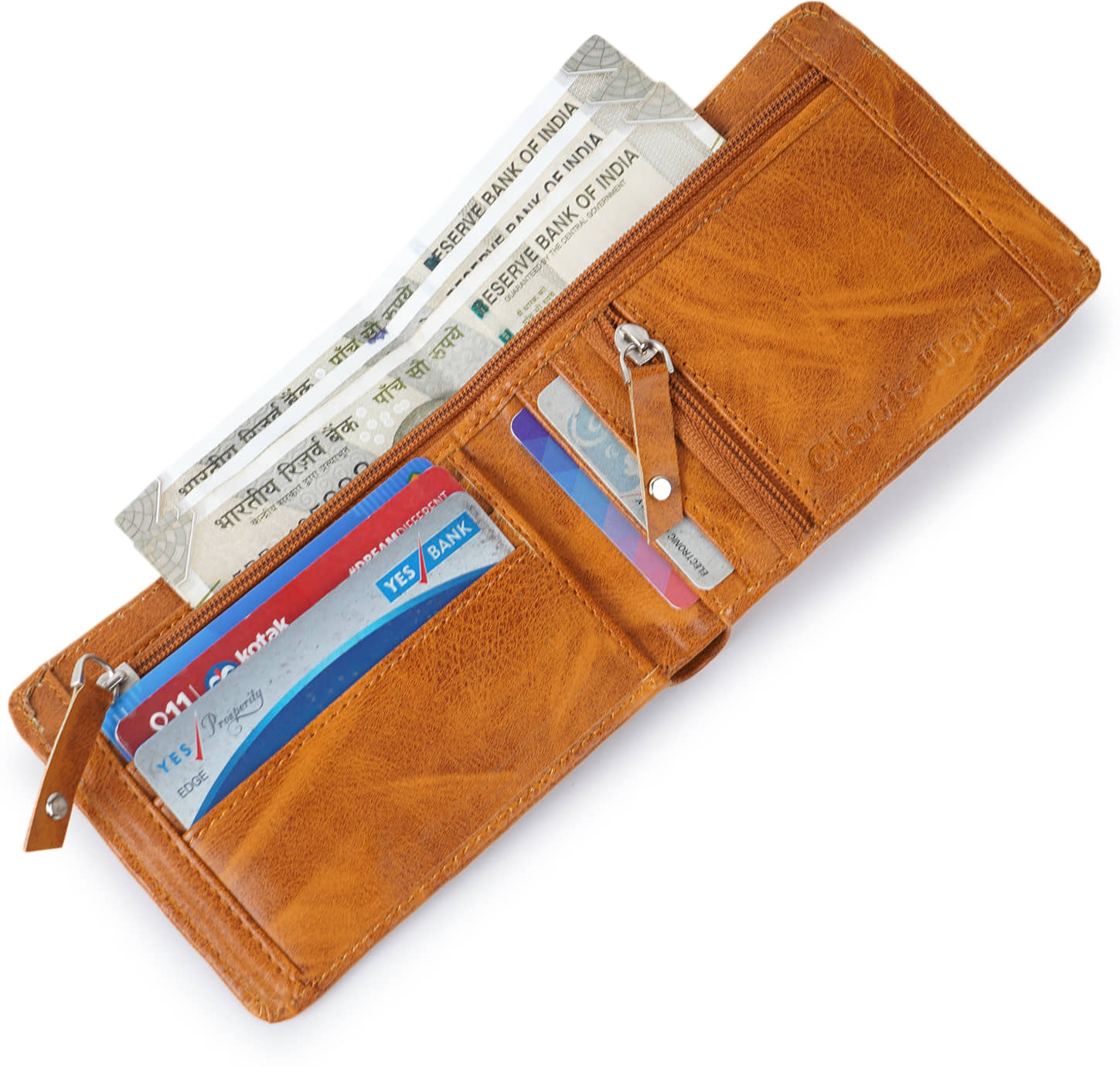 Classic World PU Self Design Men's RFID Wallet With 5 Slots For Card ( Tan , Pack of 1 ) - Handbags | Buy online on ZillyBuy