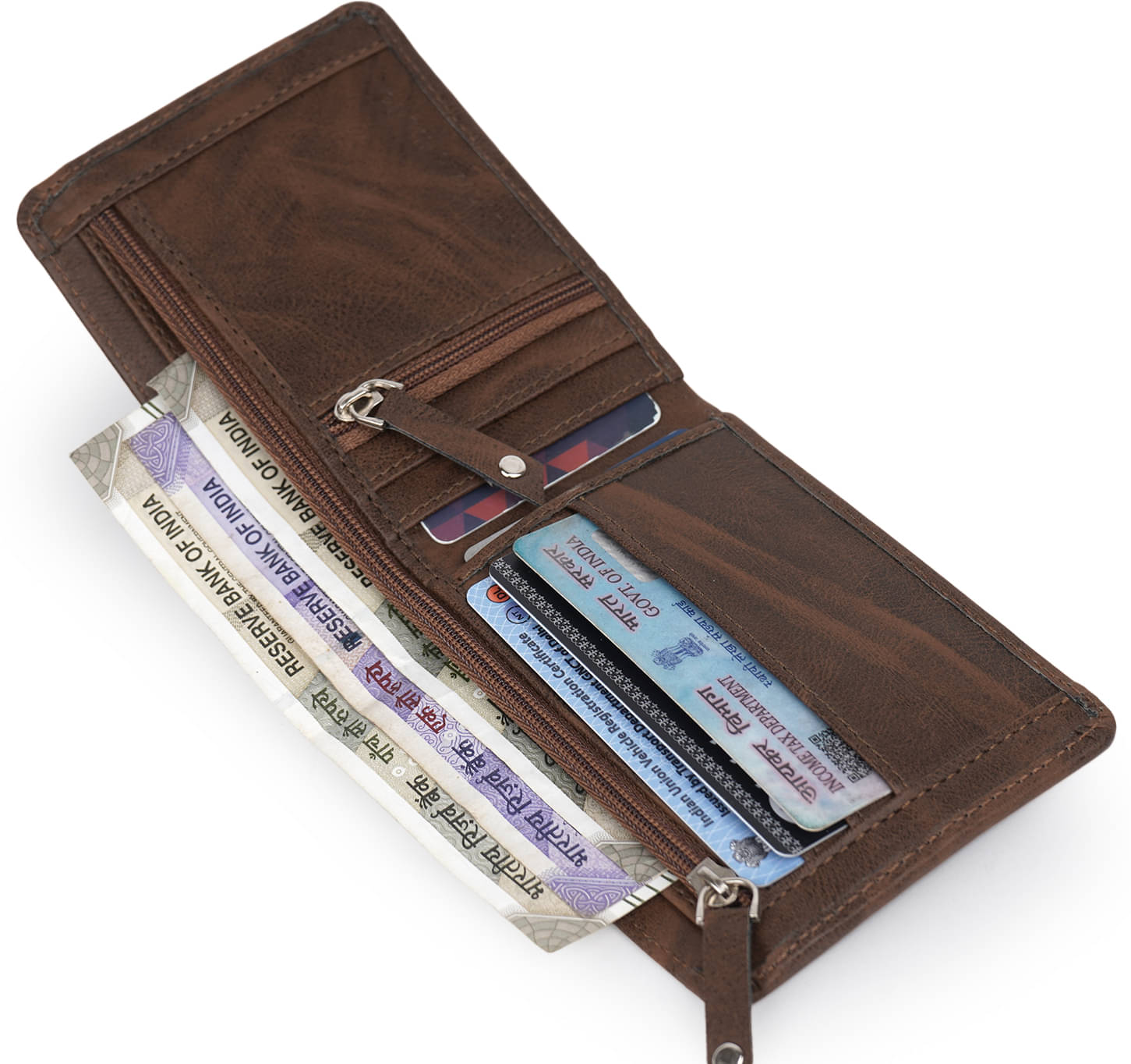     			Classic World PU Self Design Men's RFID Wallet With 6 Slots For Card ( Brown , Pack of 1 )
