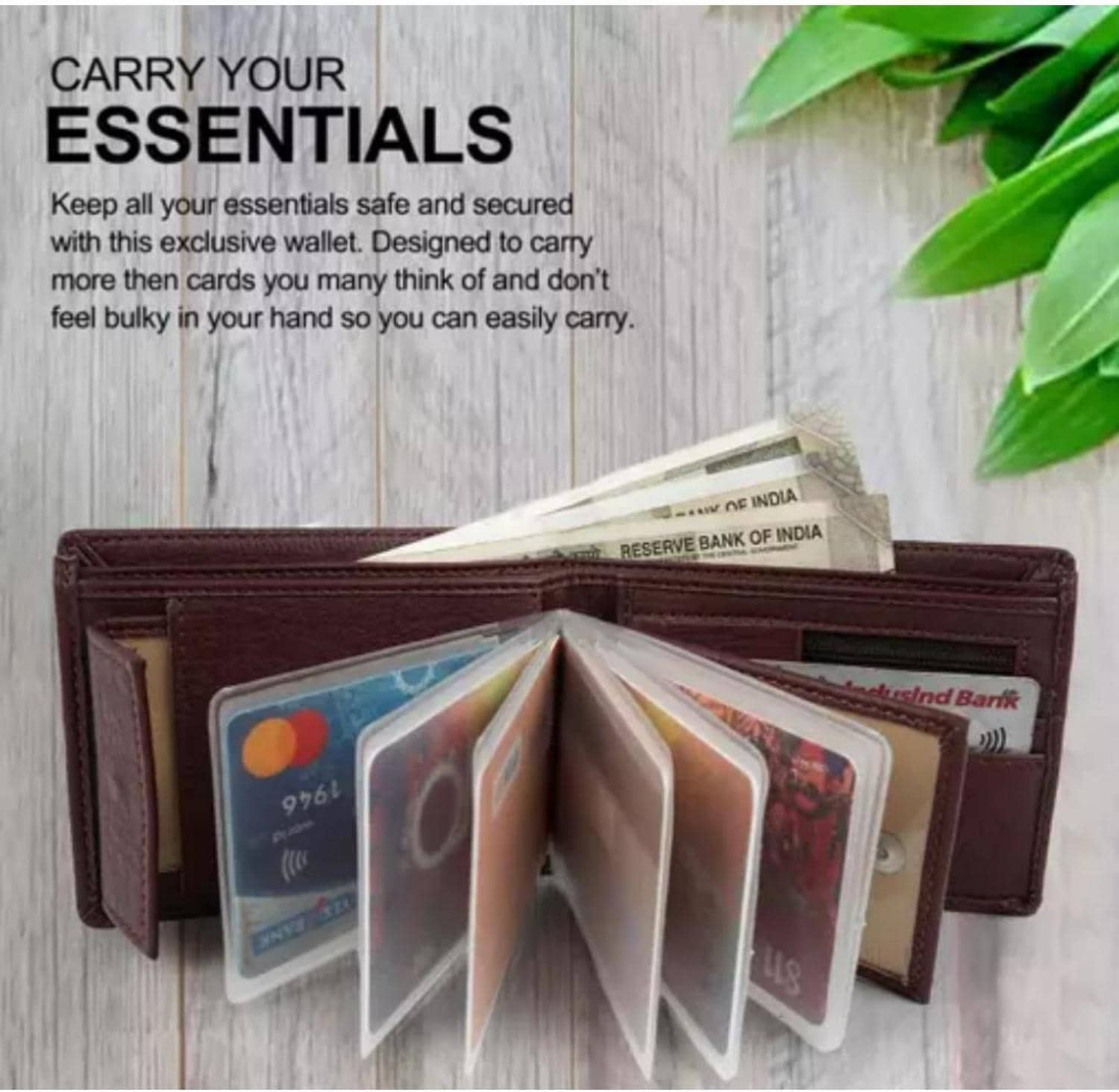 Classic World PU Solid Men's RFID Wallet With 9 Slots For Card ( Brown , Pack of 1 ) - Handbags | Buy online on ZillyBuy