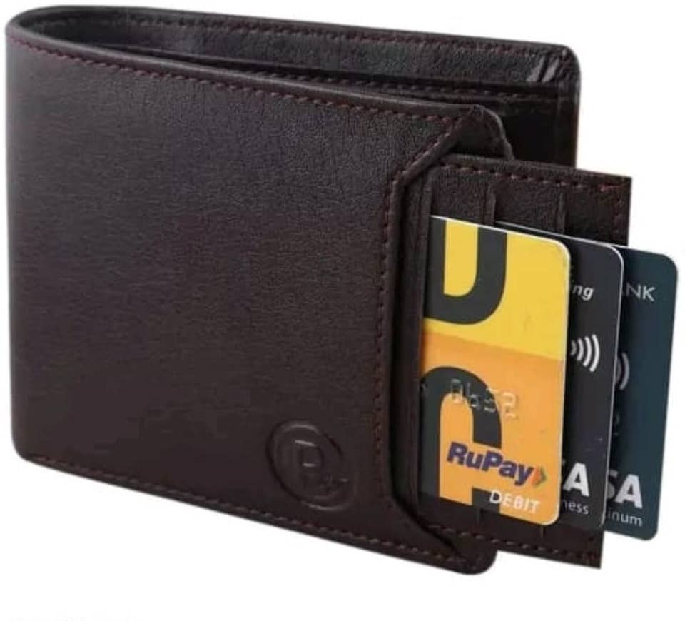 Classic World PU Solid Men's RFID Wallet With 9 Slots For Card ( Brown , Pack of 1 ) - Handbags | Buy online on ZillyBuy