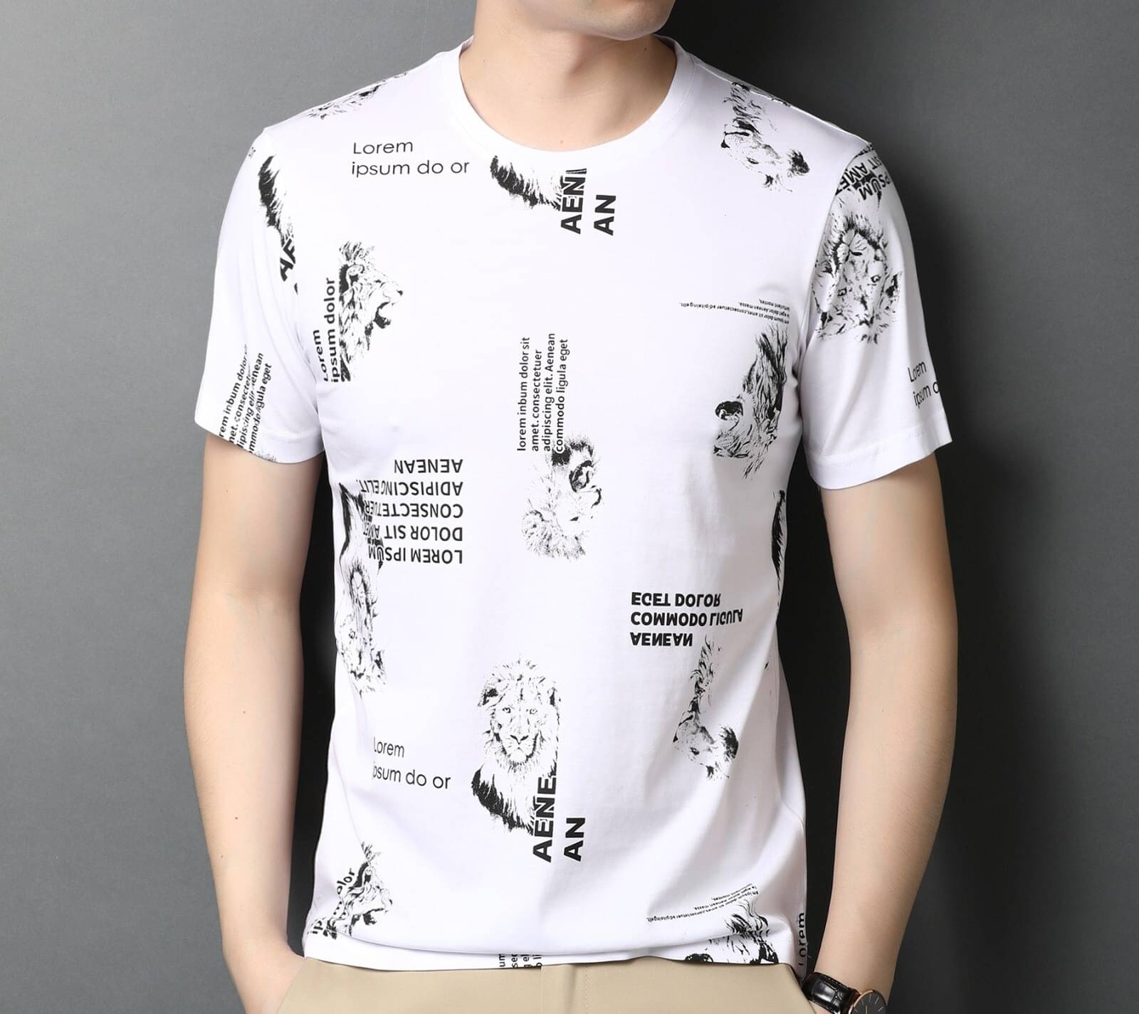     			FABRIPPLE Polyester Regular Fit Printed Half Sleeves Men's Round T-Shirt - White ( Pack of 1 )