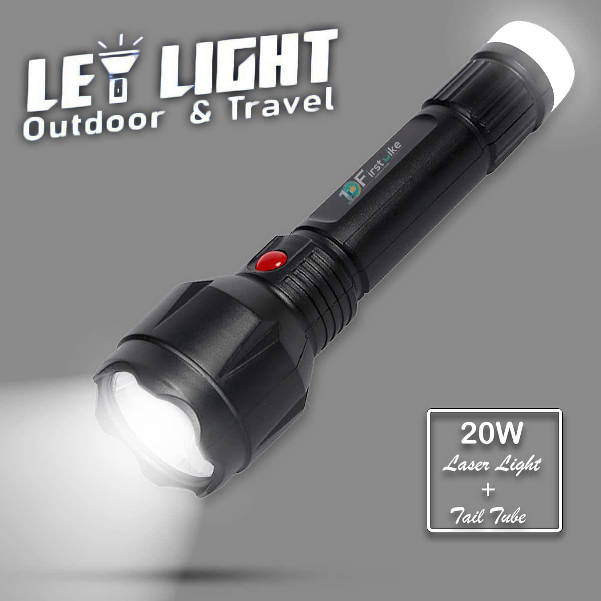FIRSTLIKE - 20W Rechargeable Flashlight Torch ( Pack of 1 ) FIRSTLIKE - 20W Rechargeable Flashlight Torch ( Pack of 1 )