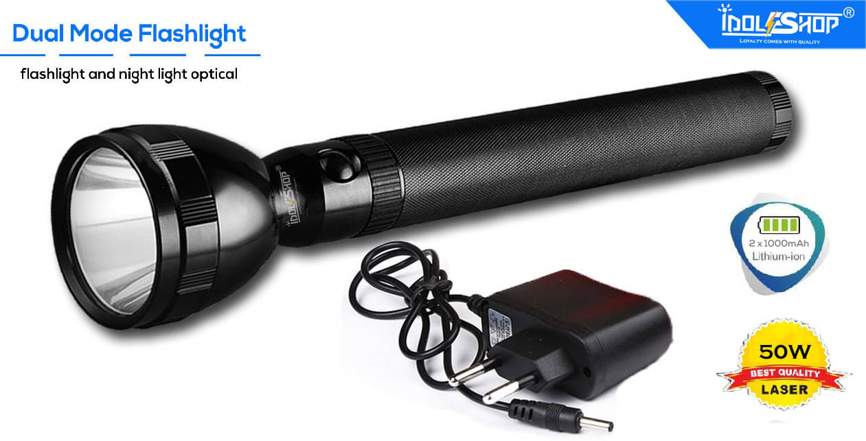 FIRSTLIKE - 2W Rechargeable Flashlight Torch ( Pack of 1 ) FIRSTLIKE - 2W Rechargeable Flashlight Torch ( Pack of 1 )