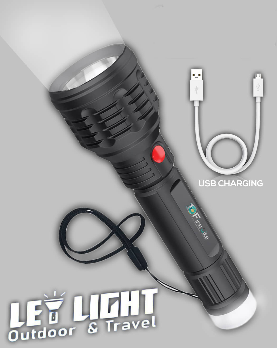 FIRSTLIKE - Above 50W Rechargeable Flashlight Torch ( Pack of 1 )