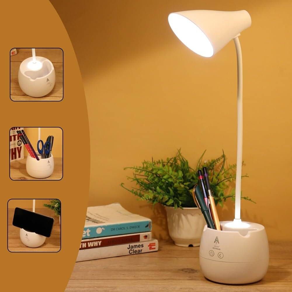     			FIRSTLIKE White Study Table Lamp ( Pack of 1 )