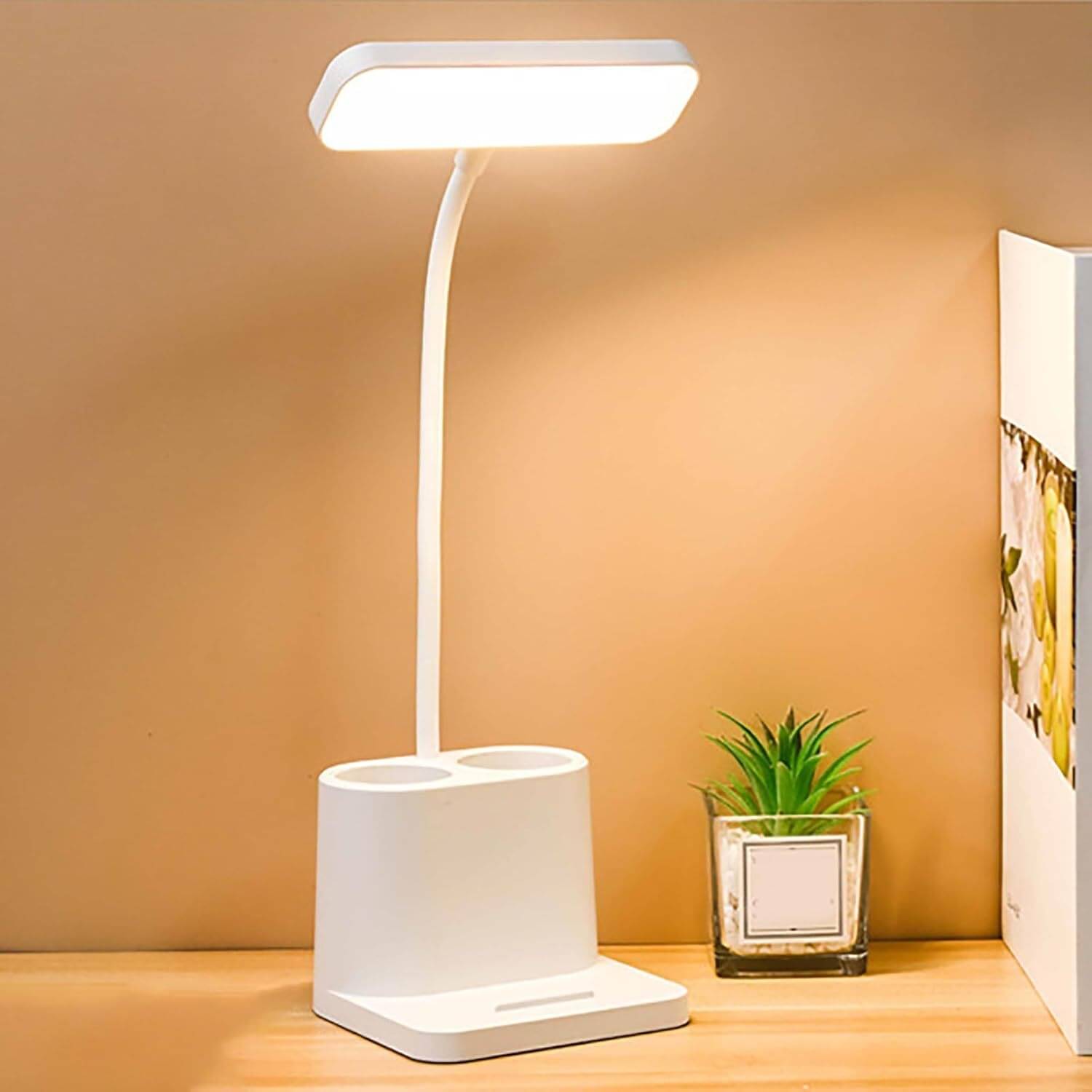     			FIRSTLIKE White Study Table Lamp ( Pack of 1 )