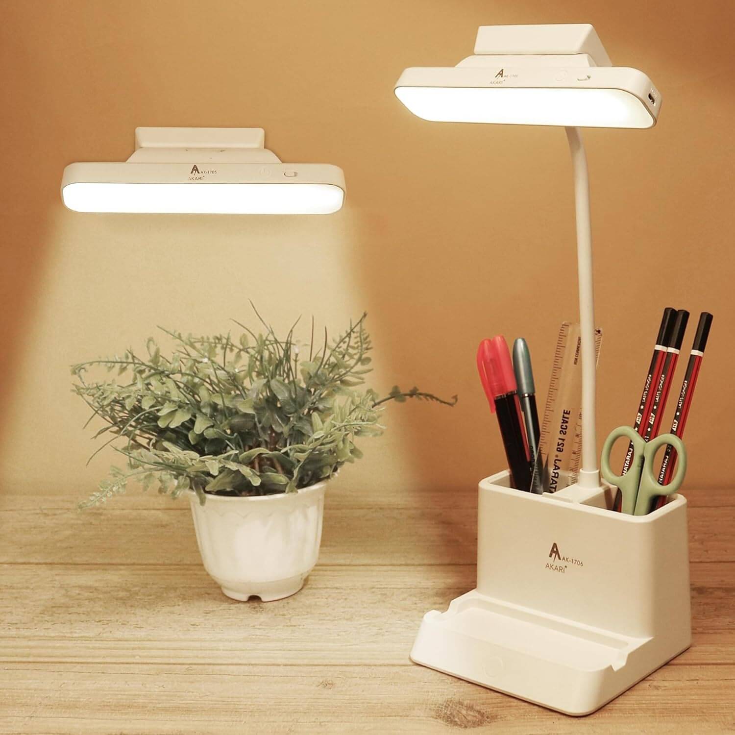     			FIRSTLIKE White Study Table Lamp ( Pack of 1 )