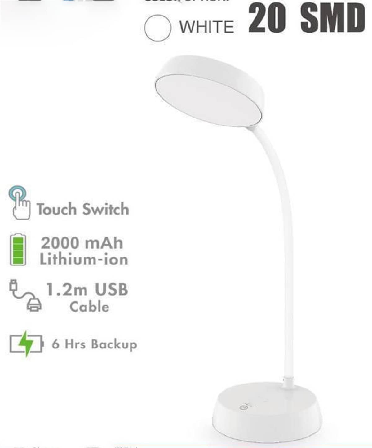 FIRSTLIKE White Table Lamp ( Pack of 1 )