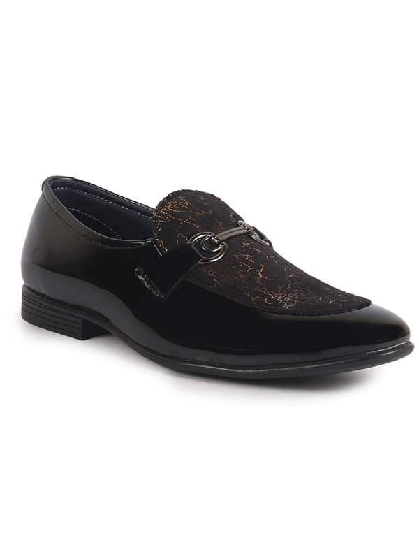 Fausto Black Men's Slip On Formal Shoes Fausto Black Men's Slip On Formal Shoes