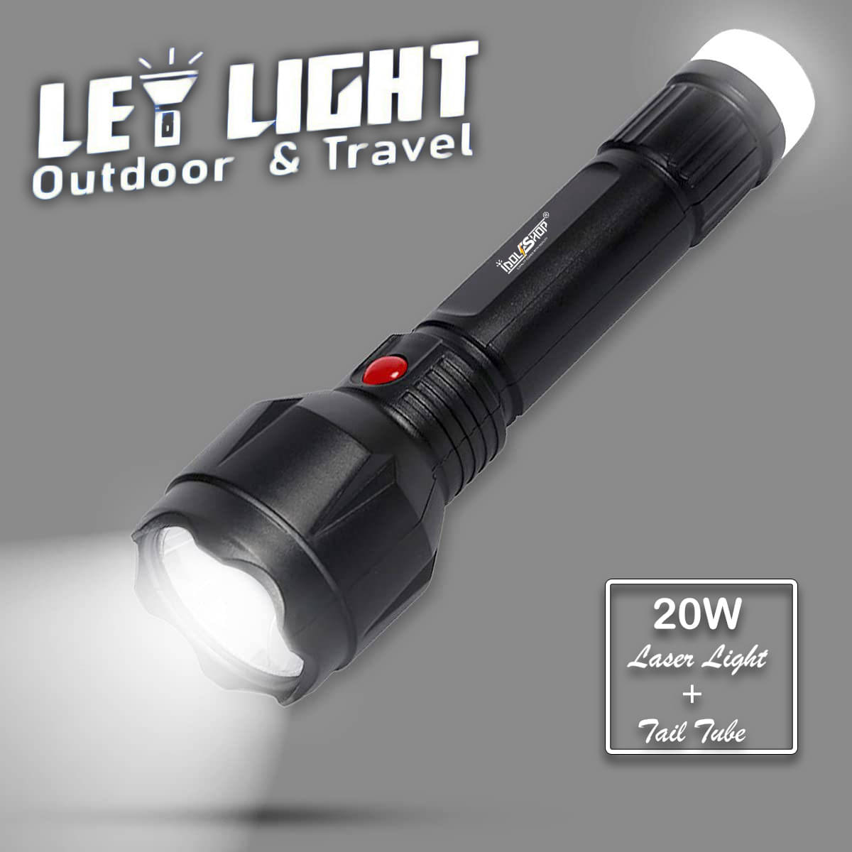     			IDOLESHOP - 20W Rechargeable Flashlight Torch ( Pack of 1 )