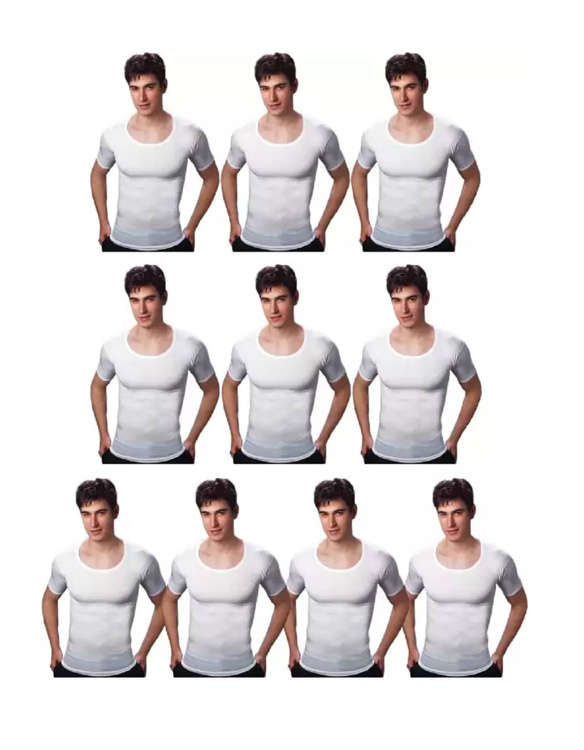     			INNERO Pack of 10 Cotton Basic Vest For Men ( White )