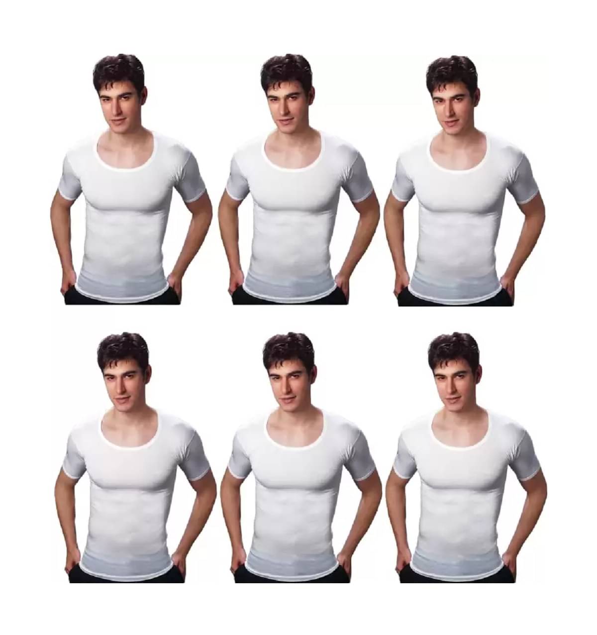 INNERO Pack of 6 Cotton Basic Vest For Men ( White ) INNERO Pack of 6 Cotton Basic Vest For Men ( White )