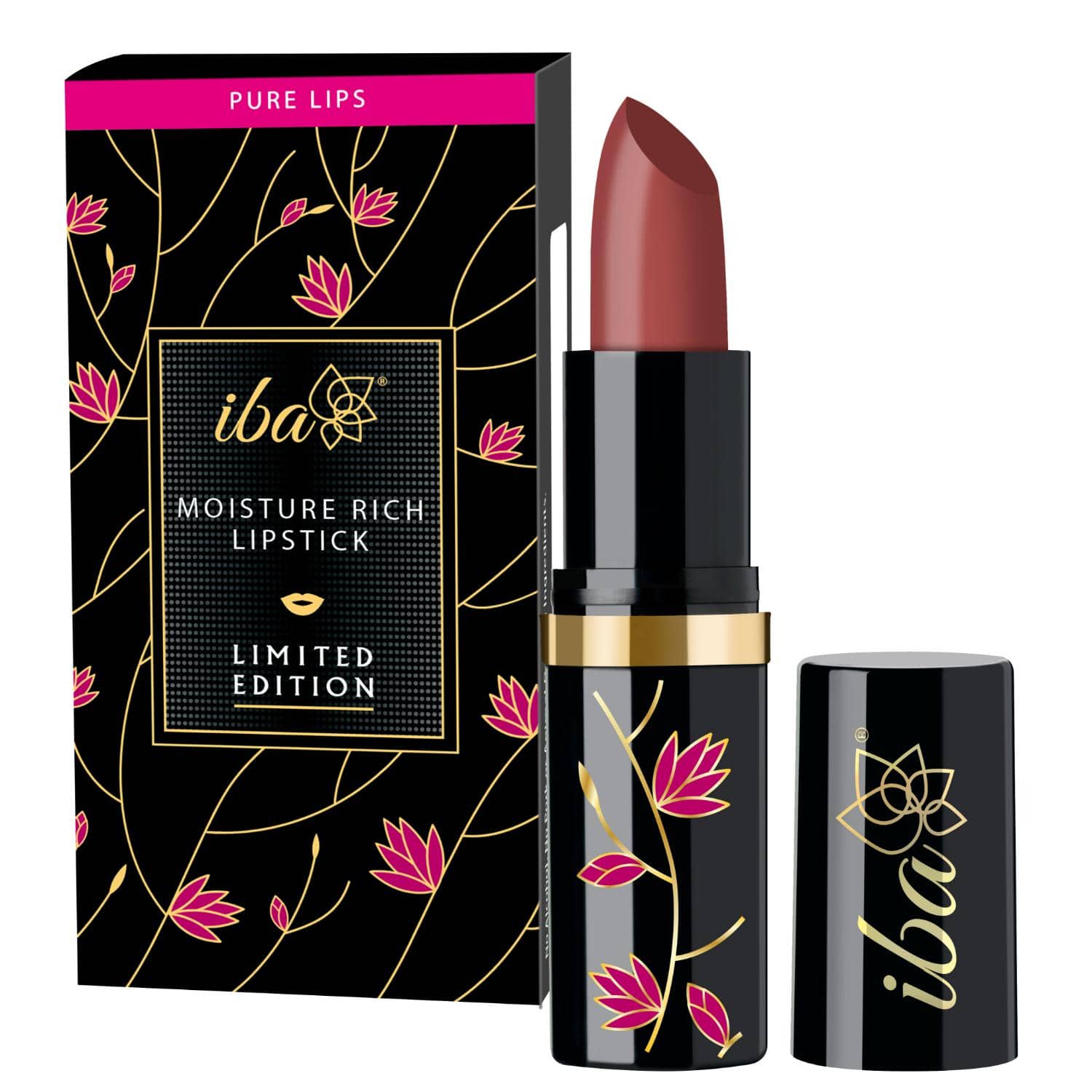 Iba Moisture Rich Lipstick Limited Edition E01 Perfect Nude, 4g , Highly Pigmented and Long Lasting, (Pack of 1)