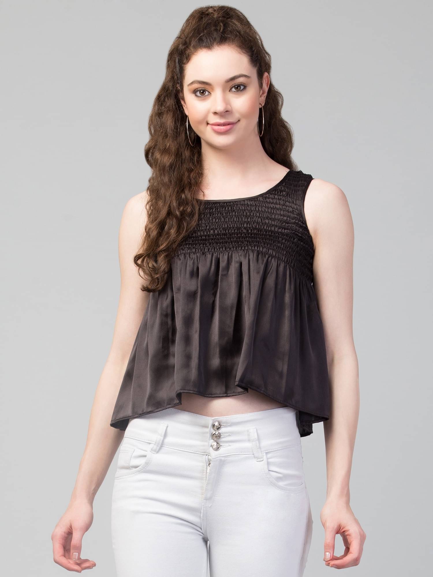 Kulfi Women's Cotton Blend Regular Top ( Black ) Kulfi Women's Cotton Blend Regular Top ( Black )